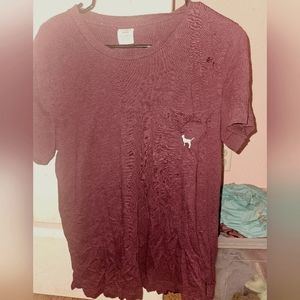 Maroon/white brand pink tshirt